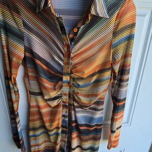 12th Tribe Multicolor Striped Button Down Shirt